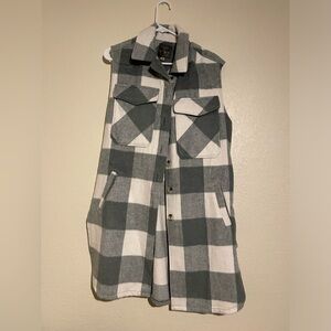 Plaid Long Vest